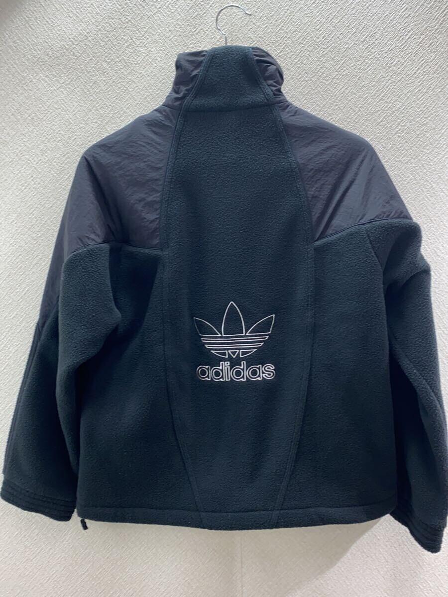 adidas◆フリースジャケット/S/ポリエステル/BLK/無地/GE0864_画像2