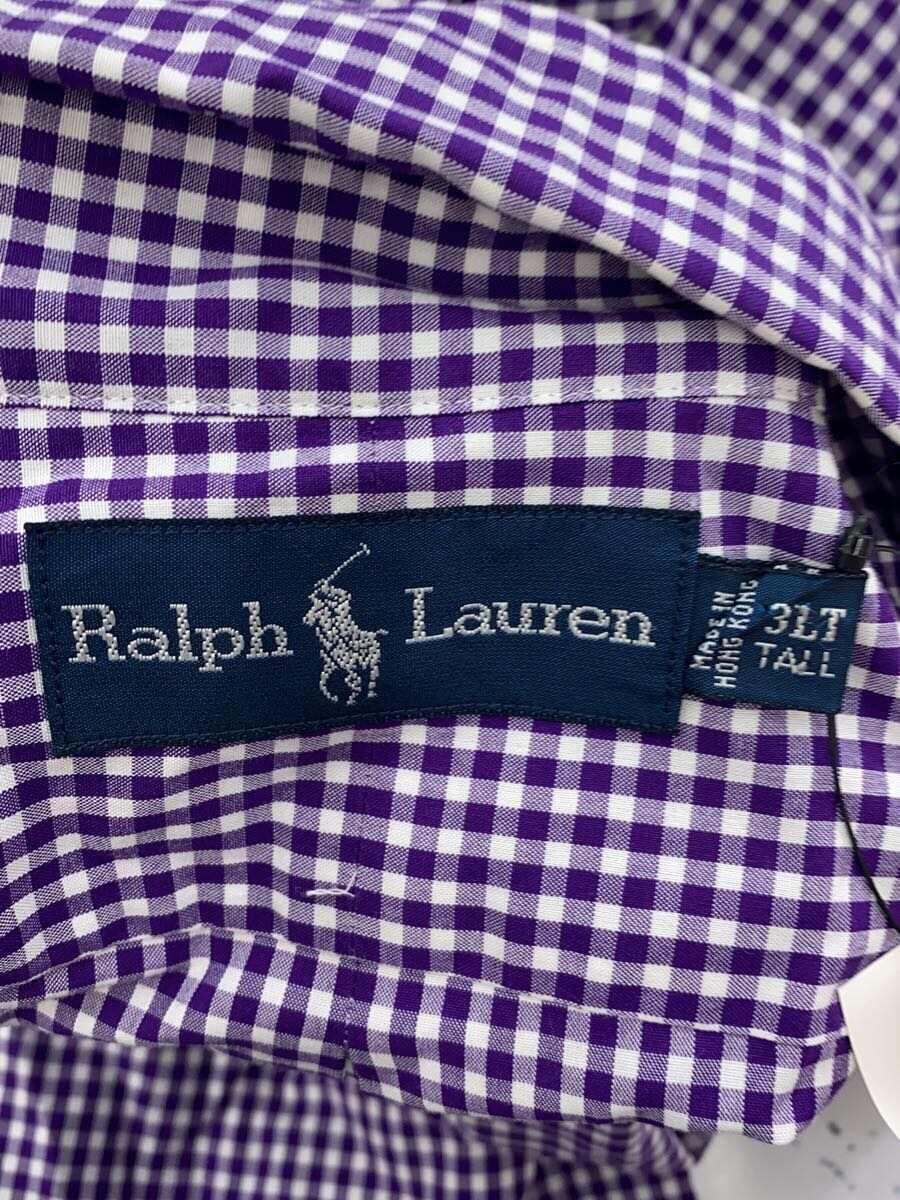 POLO RALPH LAUREN◆長袖シャツ/-/コットン/PUP/ギンガムCK/3LT_画像3