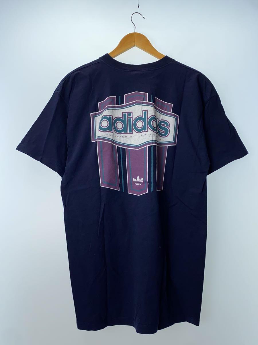 adidas◆Tシャツ/L/コットン/NVY/無地/90s/usa製の画像2