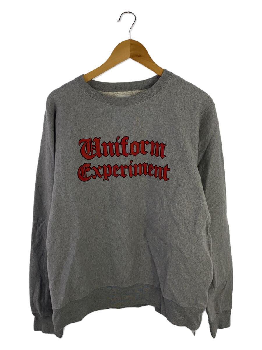 uniform experiment◆23SS/GOTHIC LOGO CREWNECK SWEAT/1/コットン/GRY/プリント/UE-232022