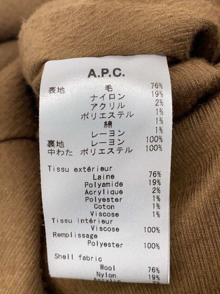 A.P.C.◆アーペーセー/チェスターコート/S/ウール/ブラウン/チェック/1110221_画像4