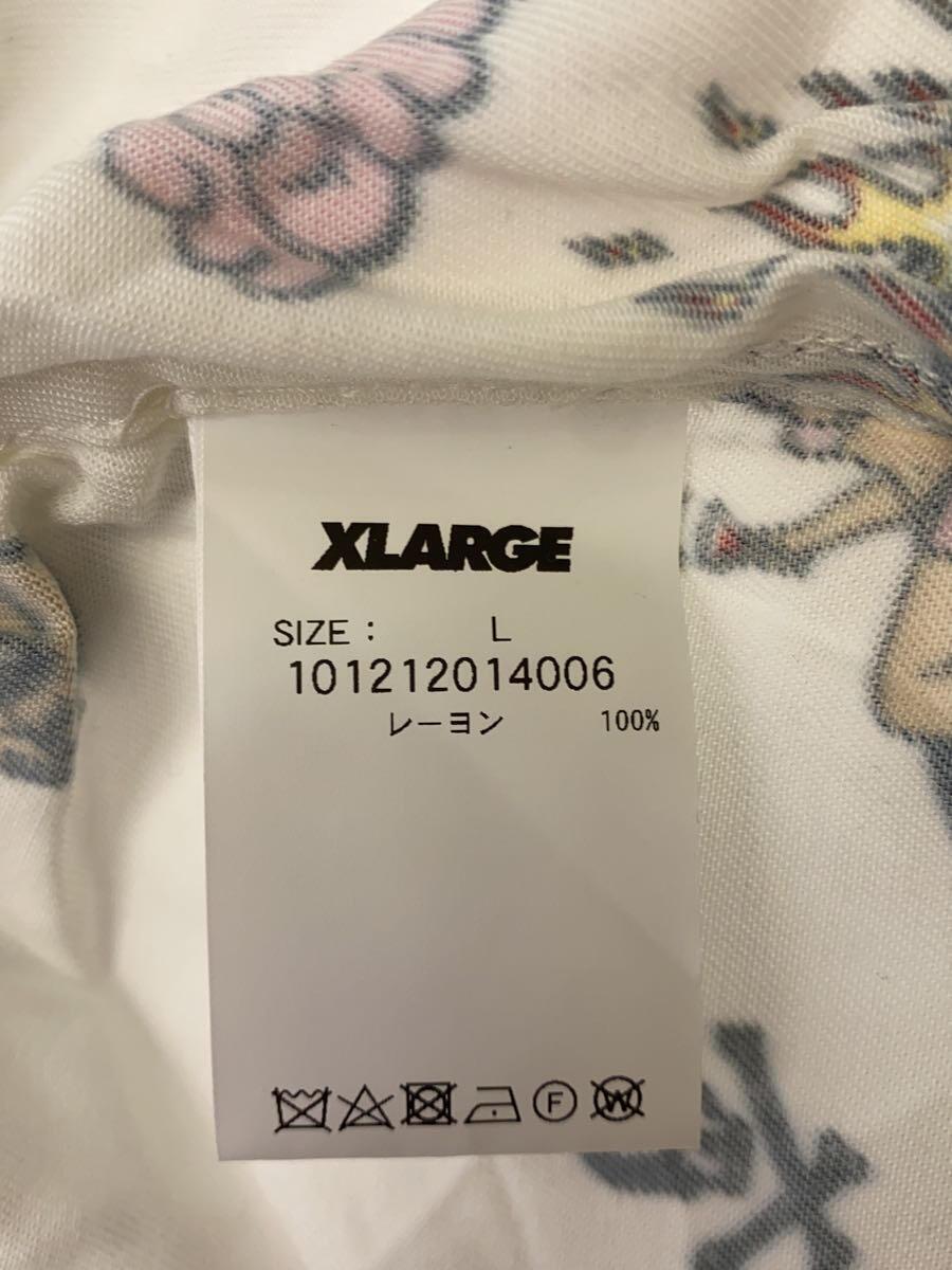 X-LARGE◆半袖シャツ/L/レーヨン/WHT/総柄/101212014006_画像4