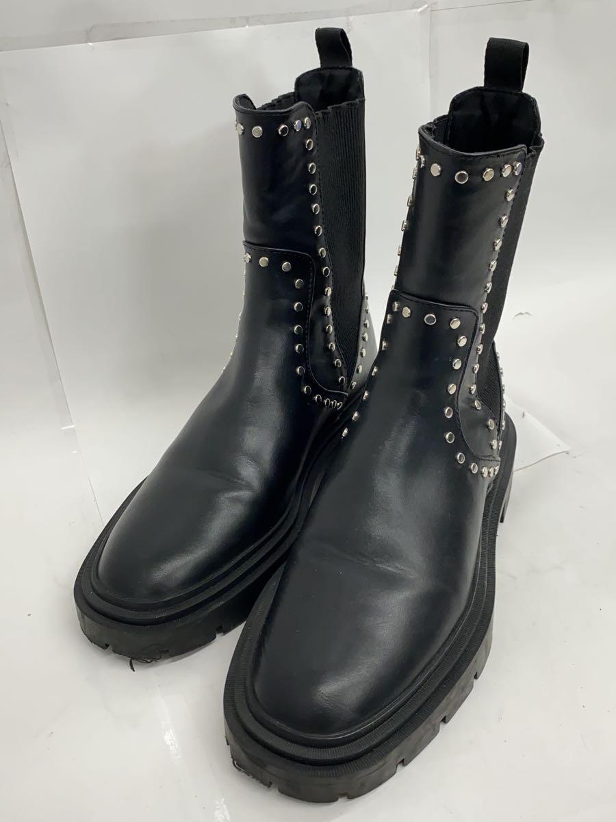 ZARA* side-gore boots /39/BLK/ leather 