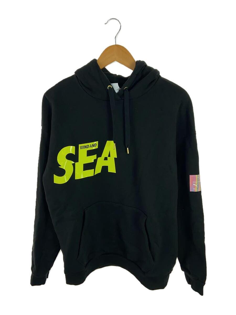 WIND AND SEA◆22SS/PUMA/WIND AND SEA HOODY/パーカー/M/コットン/ブラック/530900-01