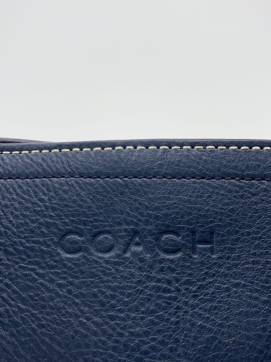 COACH◆トートバッグ_オールレザー/-/NVY/無地_画像5