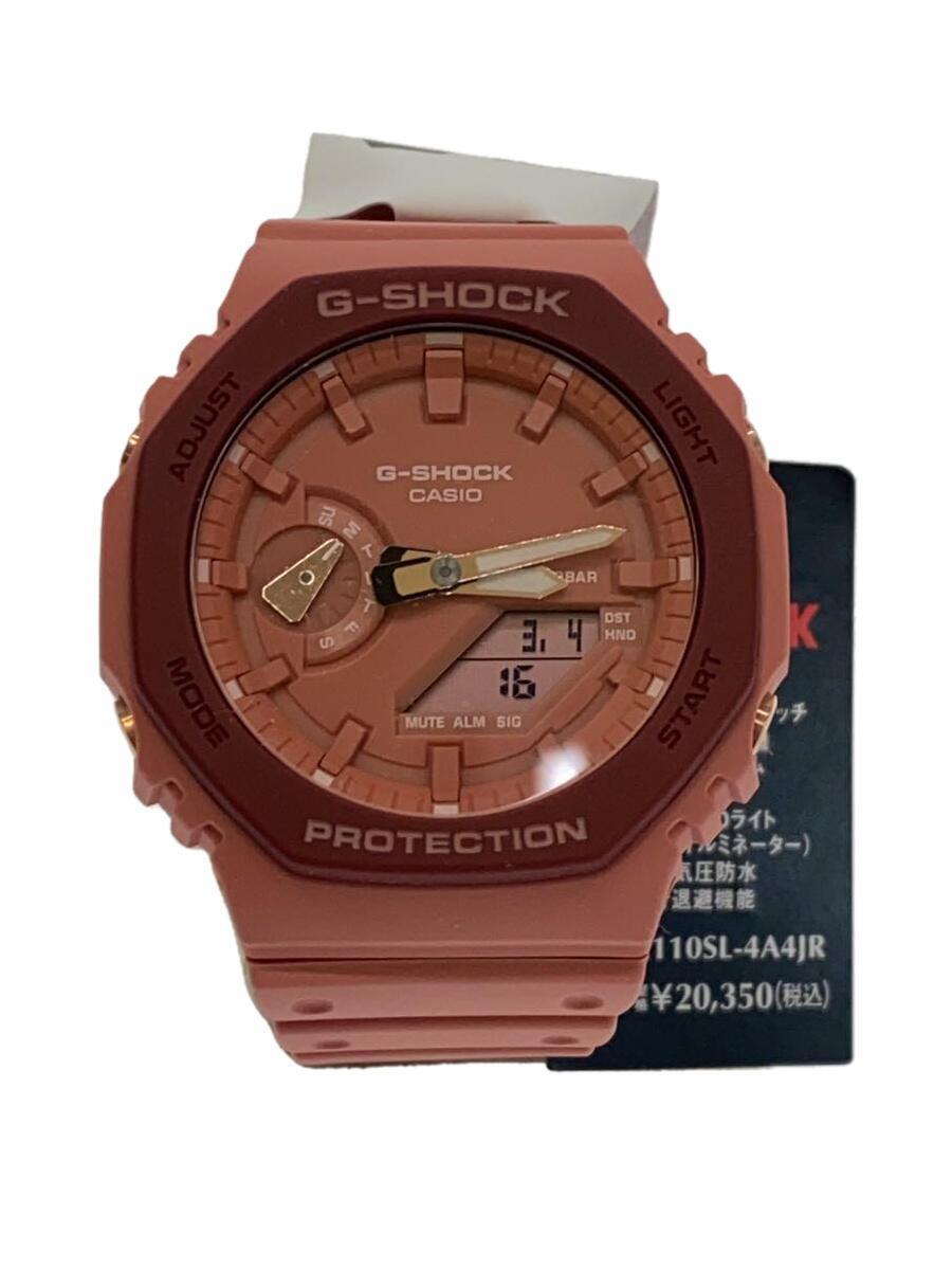 CASIO◆クォーツ腕時計_G-SHOCK/デジアナ/レザー/PNK/PNK_画像1