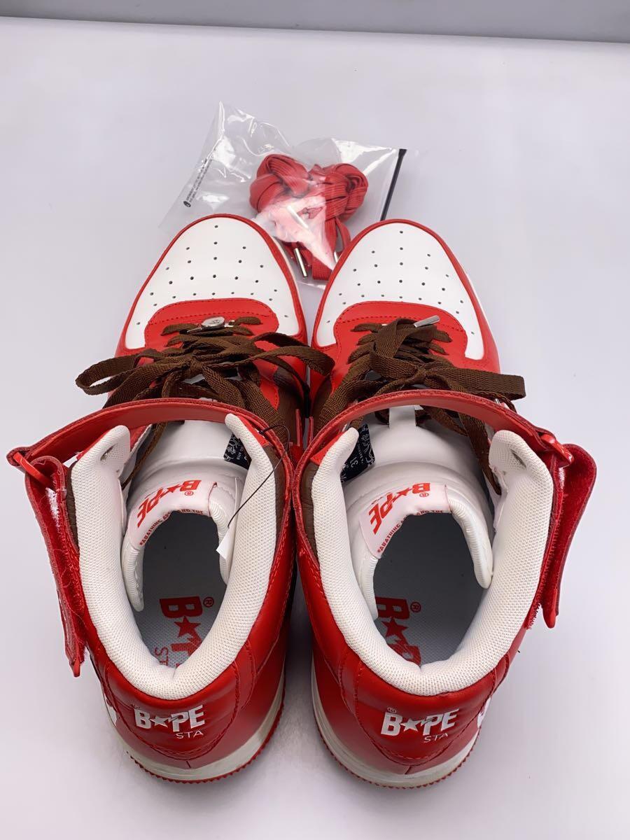 A BATHING APE◆ハイカットスニーカー/31cm/RED/OZXSHM191010I_画像3