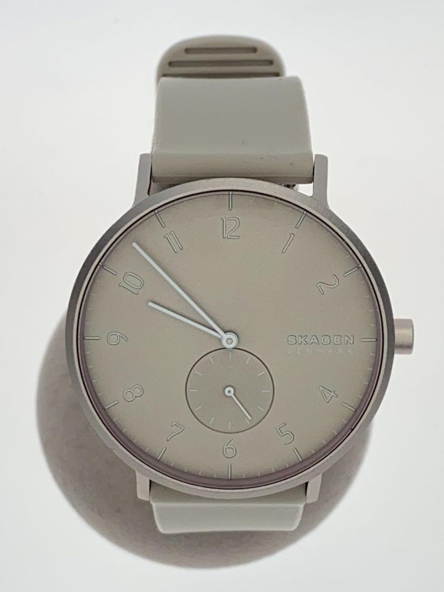 SKAGEN◆腕時計/アナログ/ラバー/BEG/CRM/SKW6644_画像1