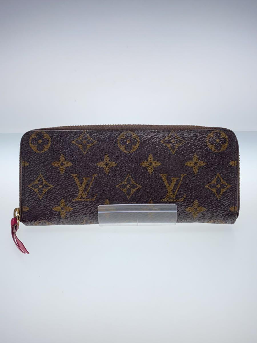 LOUIS VUITTON◆ポルト・フォイユ・クレマンス_モノグラム・キャンバス_BRW_フューシャ/PVC/BRW/総柄/レディース