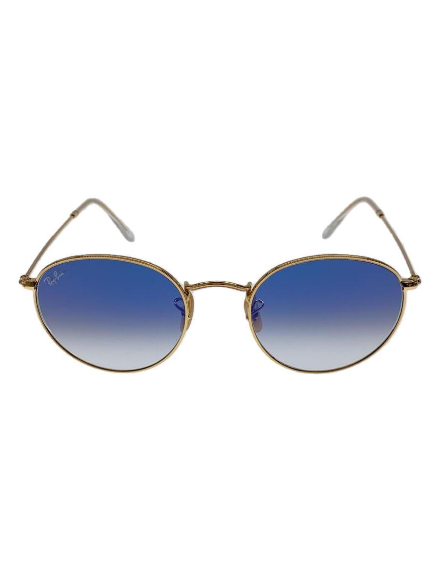 Ray-Ban◆ラウンドメタル/サングラス/GLD/BLU/メンズ/RB-3447