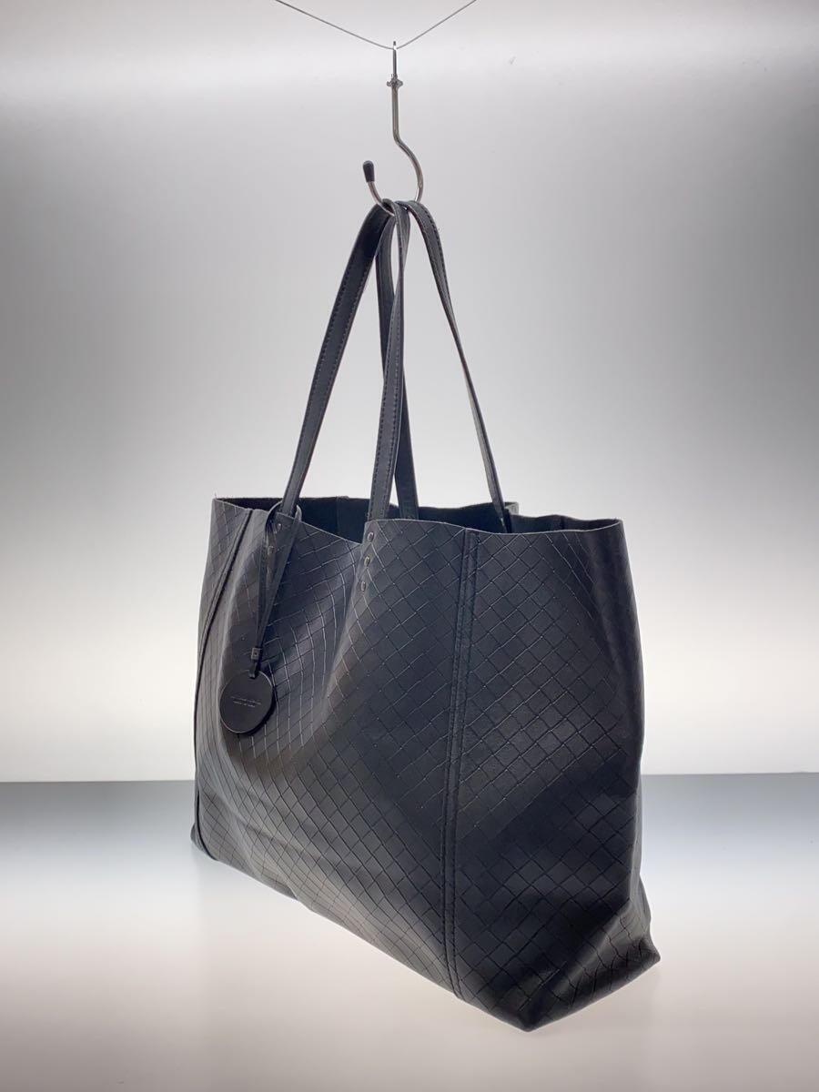 BOTTEGA VENETA◆トートバッグ/イントレッチオ/レザー/ブラック/無地_画像2