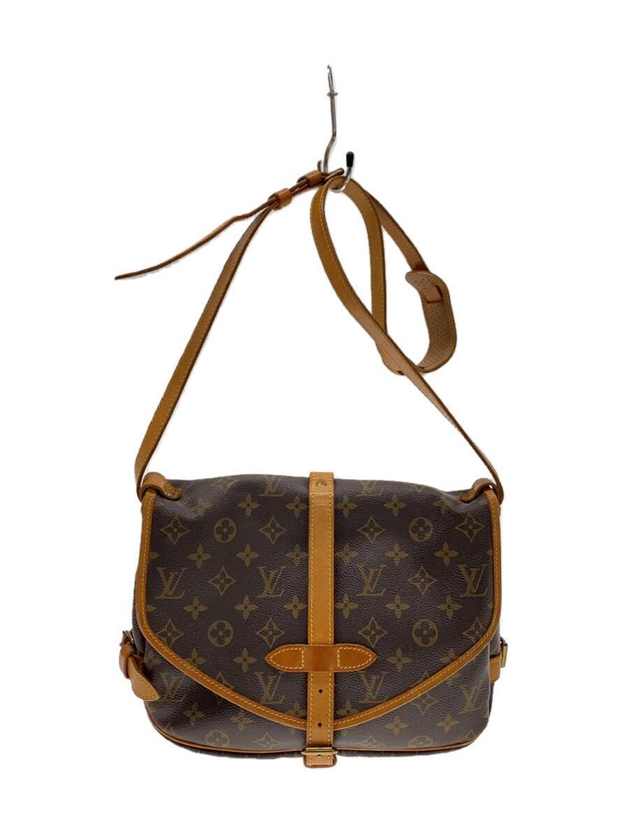 LOUIS VUITTON◆1)ソミュール30_モノグラム・キャンバス_BRW/PVC/M42256/ブラウン