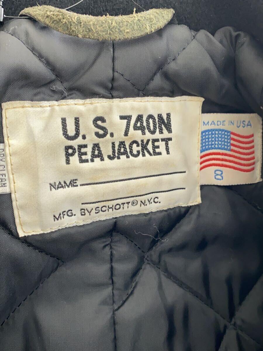 Schott◆ピーコート/-/ウール/ブラック/無地/u.s.740n pea jacket