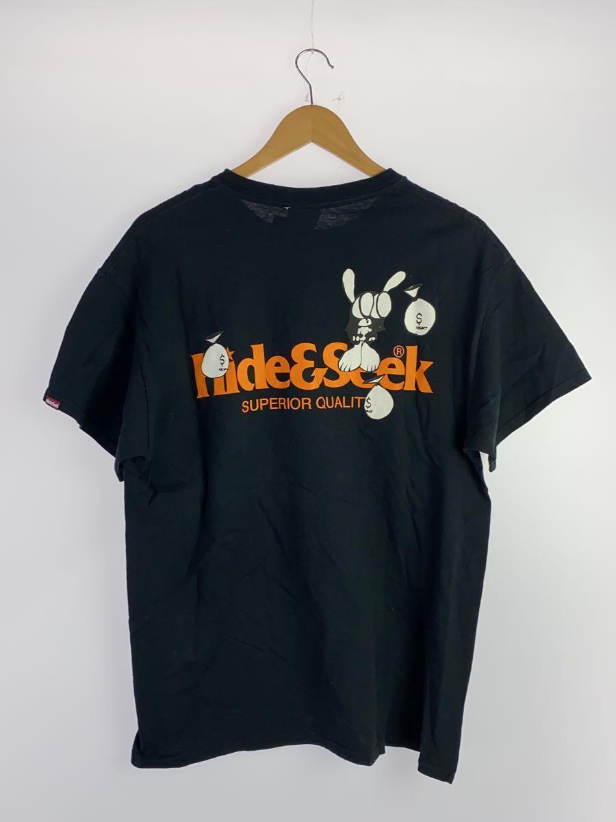 HIDE AND SEEK◆Tシャツ/L/コットン/BLK_画像2