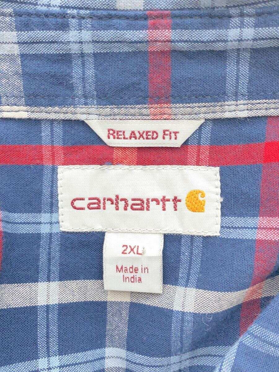 Carhartt◆Fort Plaid Long Sleeve Shirt/長袖シャツ/XXL/コットン/ネイビー/チェック_画像3