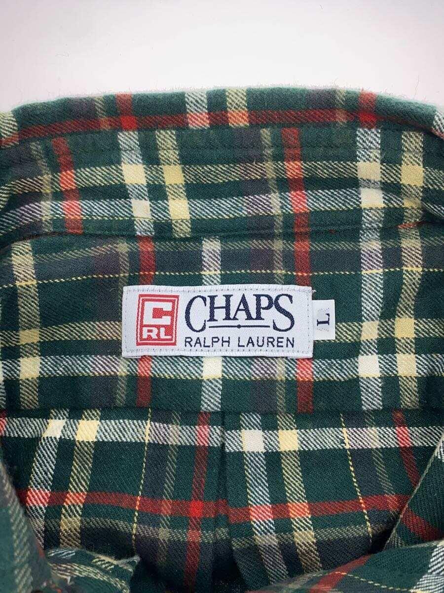 CHAPS RALPH LAUREN◆長袖シャツ/L/コットン/GRN/チェック/2234-8522_画像3