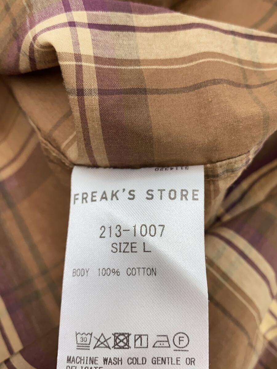 FREAK’S STORE◆長袖シャツ/L/コットン/BRW/213-1007_画像4