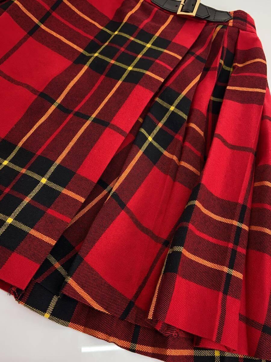 BLUE LABEL CRESTBRIDGE◆スカート/38/ウール/RED/チェック/55S01-215-15_画像7