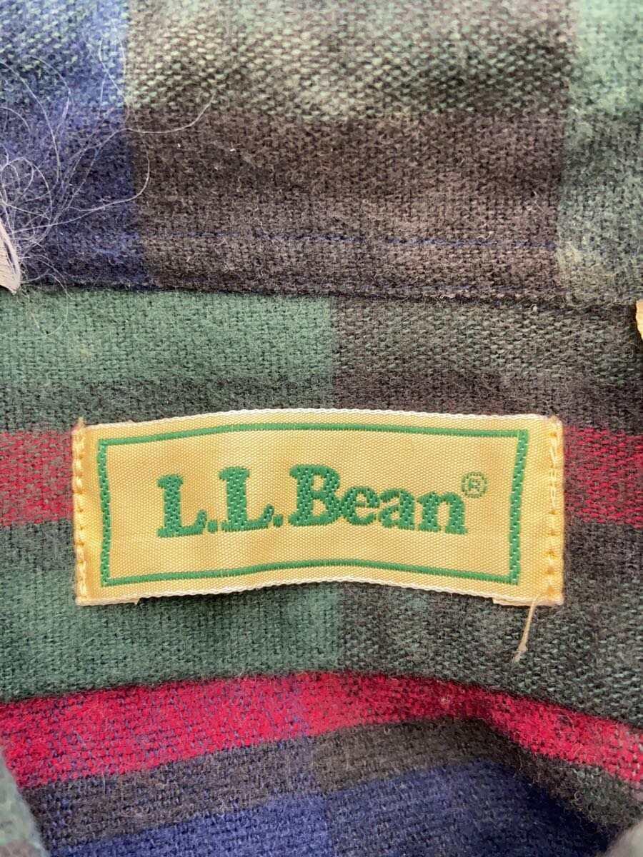 L.L.Bean◆ネルシャツ/M/コットン/NVY/チェック_画像3