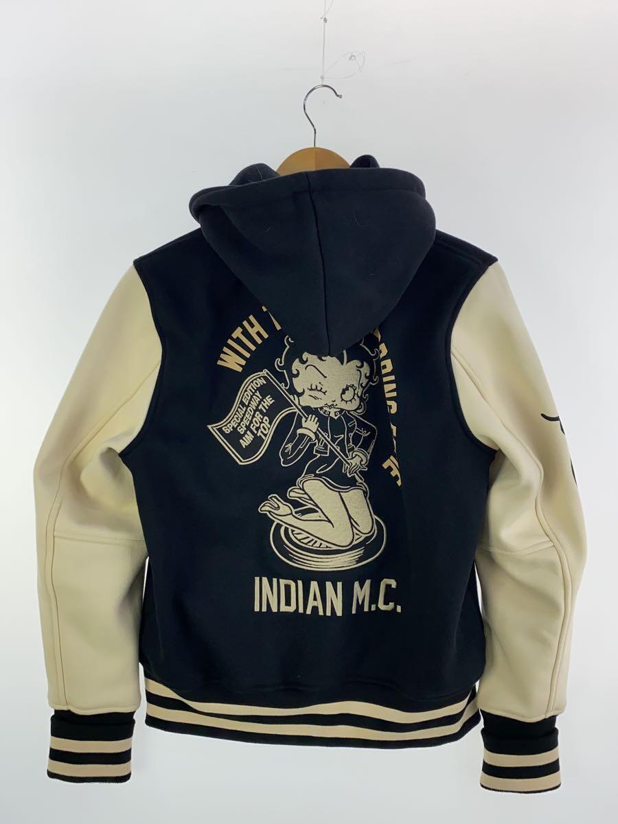 Indian(Indian Motocycle)◆×BETTY BOOP/フード付きスタジャン/M/コットン/BLK_画像2