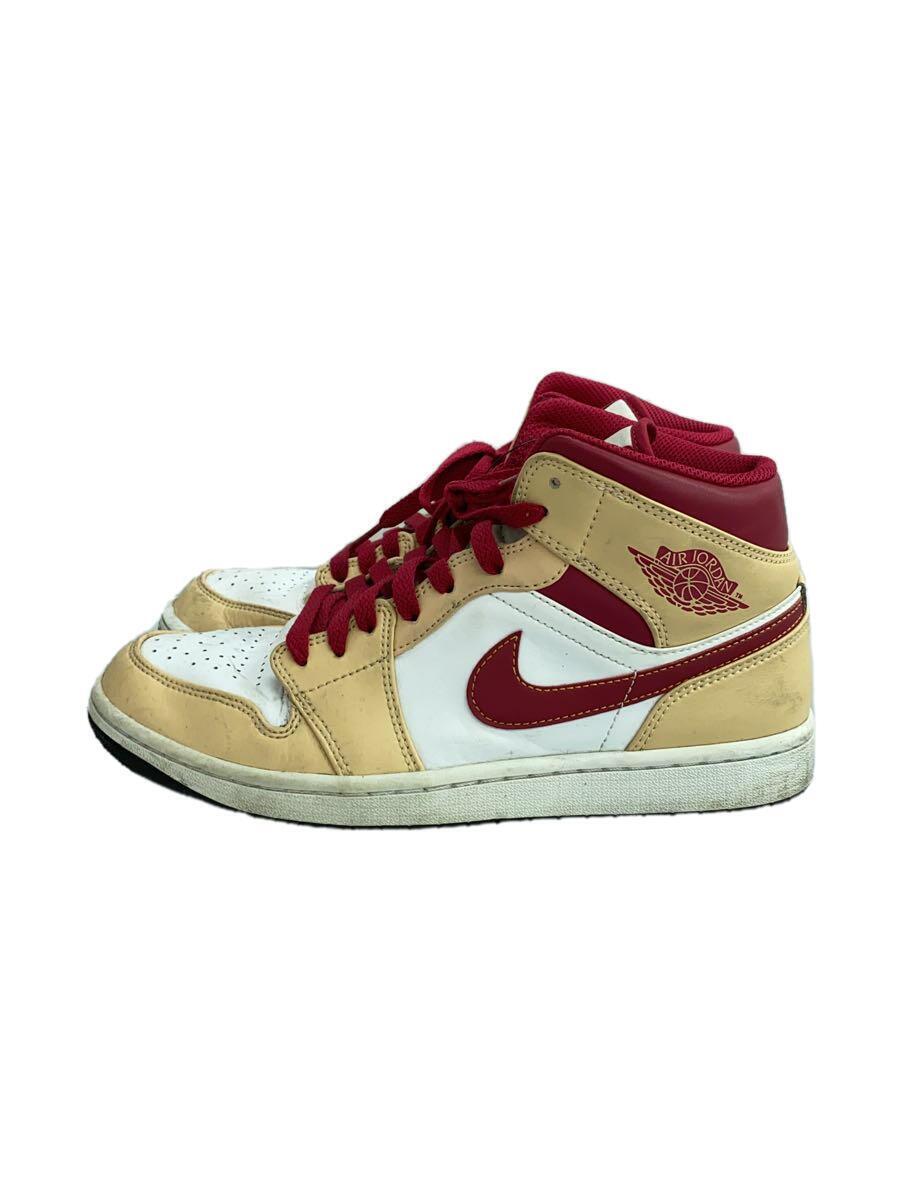 NIKE◆AIR JORDAN 1 MID_エアジョーダン 1 ミッド/26cm/BEG/レザー_画像1