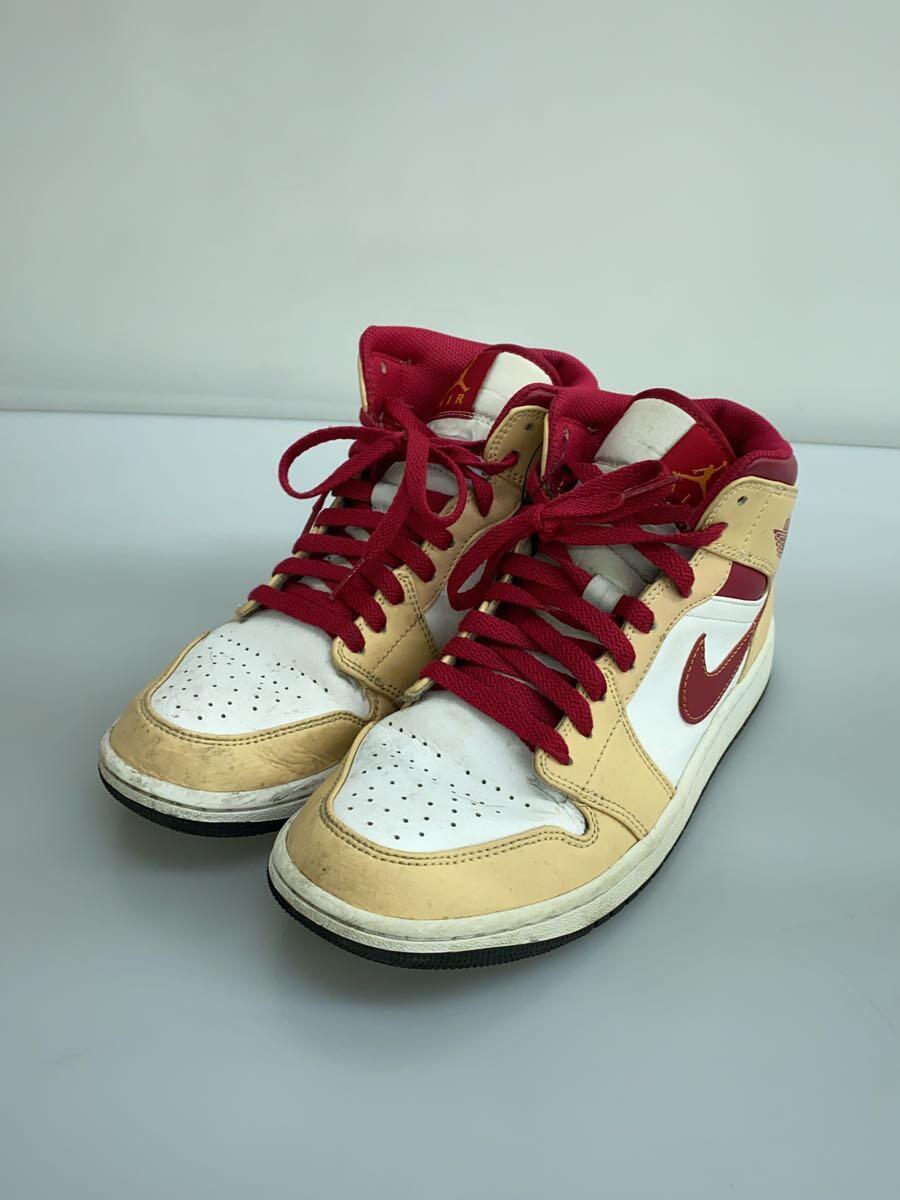 NIKE◆AIR JORDAN 1 MID_エアジョーダン 1 ミッド/26cm/BEG/レザー_画像2