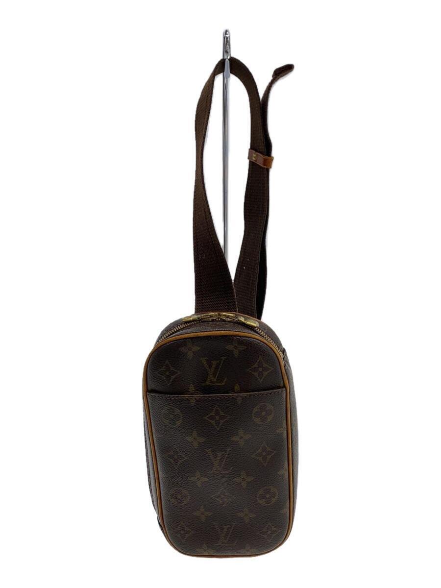 LOUIS VUITTON* pochette * gun ju_ monogram * canvas _BRW/PVC/BRW/ monogram 