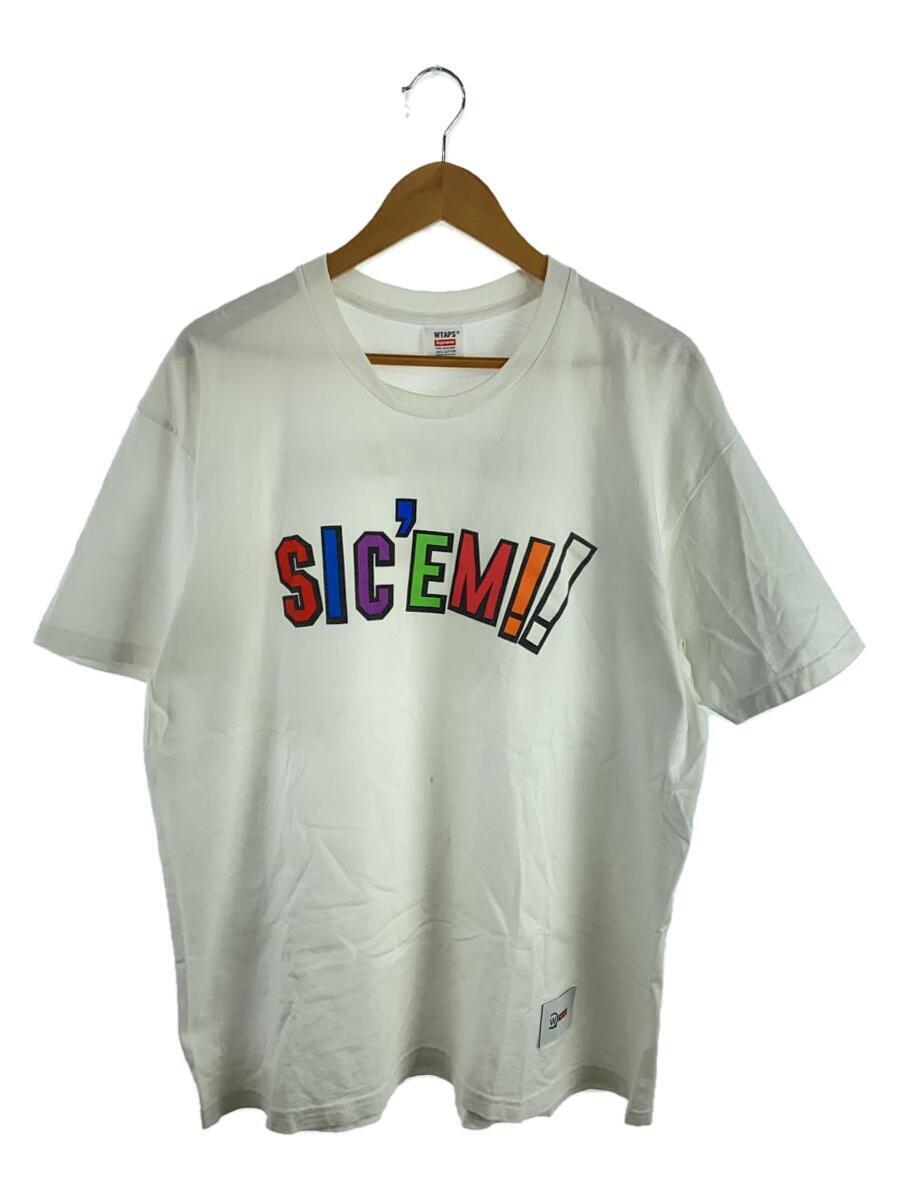 Supreme◆Tシャツ/XL/コットン/WHT/無地/Sic’em! Tee_画像1