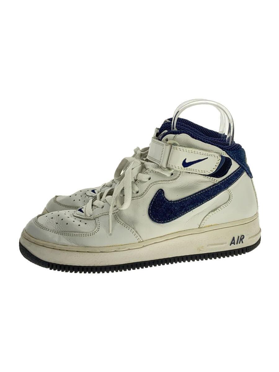 NIKE◆02年製/AIR FORCE 1 MID/エアフォースミッド/ホワイト/630136-146/28cm/WHT_画像1