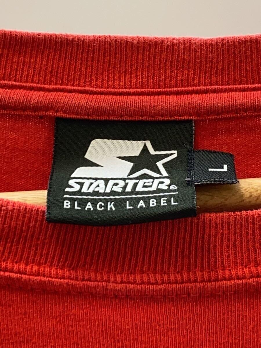 Starter Black Label◆Tシャツ/L/コットン/RED/無地_画像3