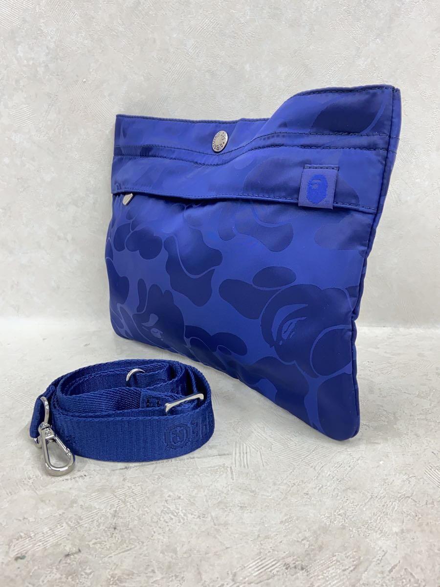 A BATHING APE◆TONAL SOLID CAMO SHOULDER POUCH/ショルダーバッグ/-/NVY_画像2