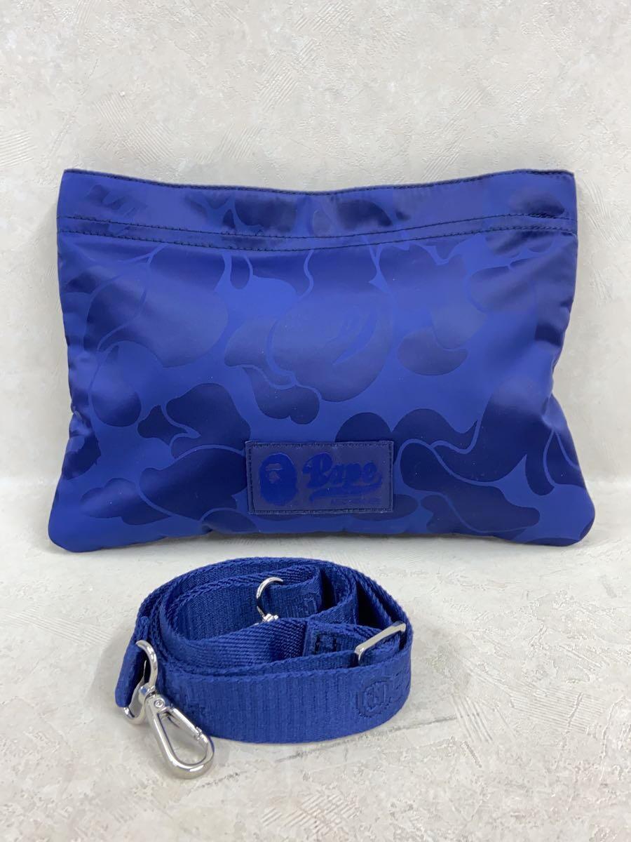 A BATHING APE◆TONAL SOLID CAMO SHOULDER POUCH/ショルダーバッグ/-/NVY_画像3