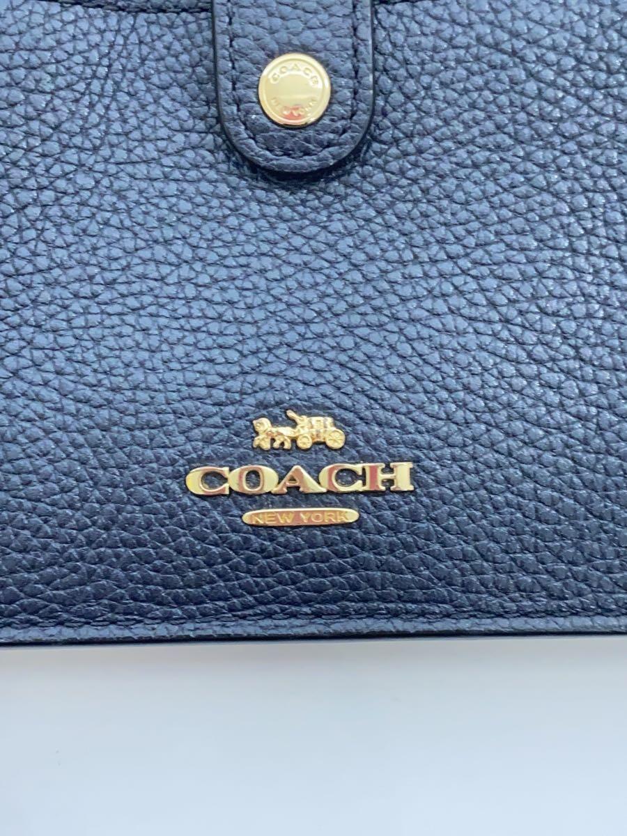 COACH◆ショルダーバッグ/レザー/NVY_画像5