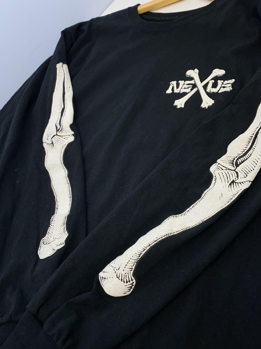 NEXUS7◆BONES L/S-T/袖プリント/バックプリント/長袖Tシャツ/L/コットン/BLK/プリント_画像7