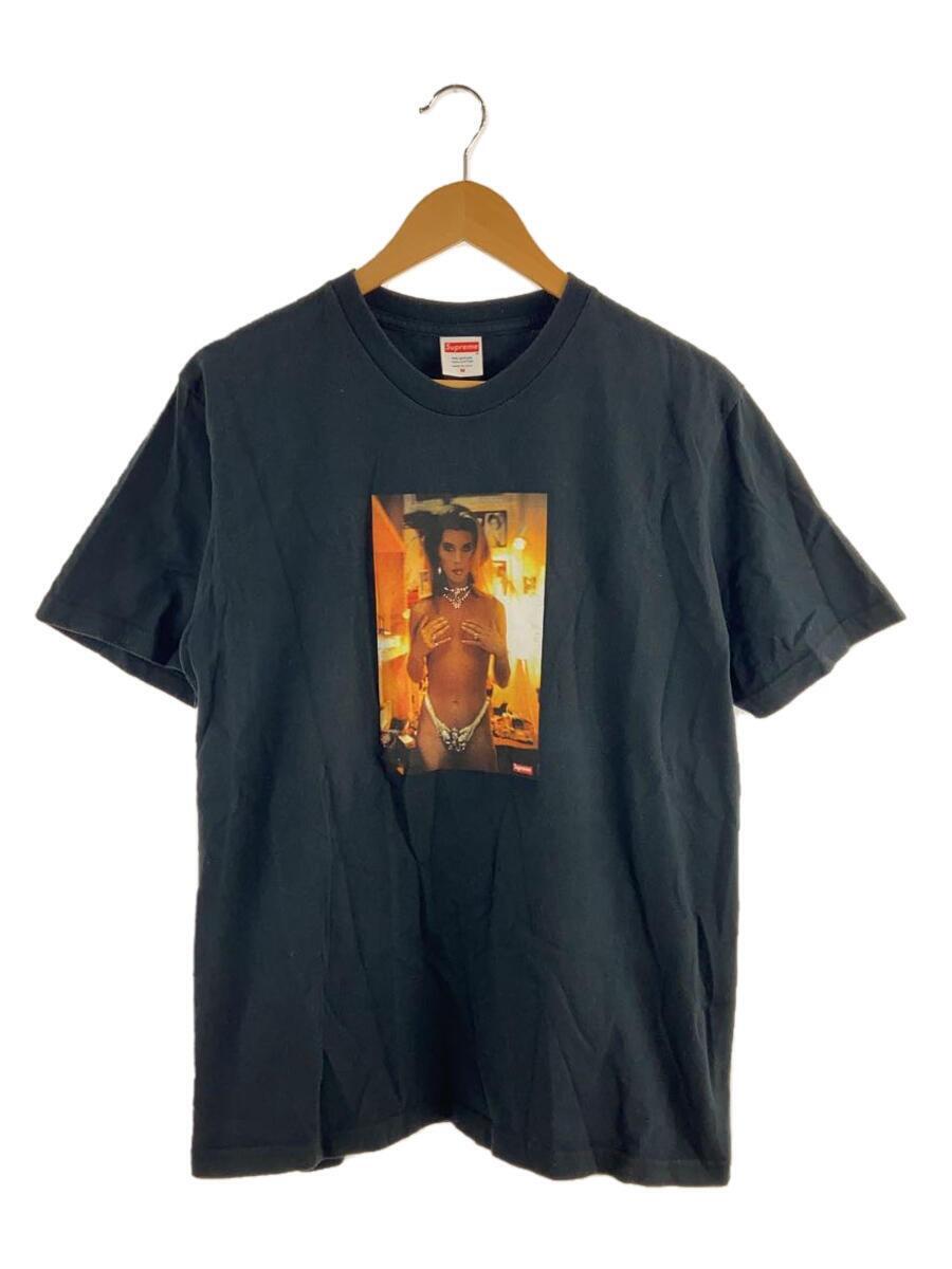 Supreme◆NAN GOLDIN KIM IN RHINESTONE TEE/Tシャツ/M/コットン/BLK/プリント