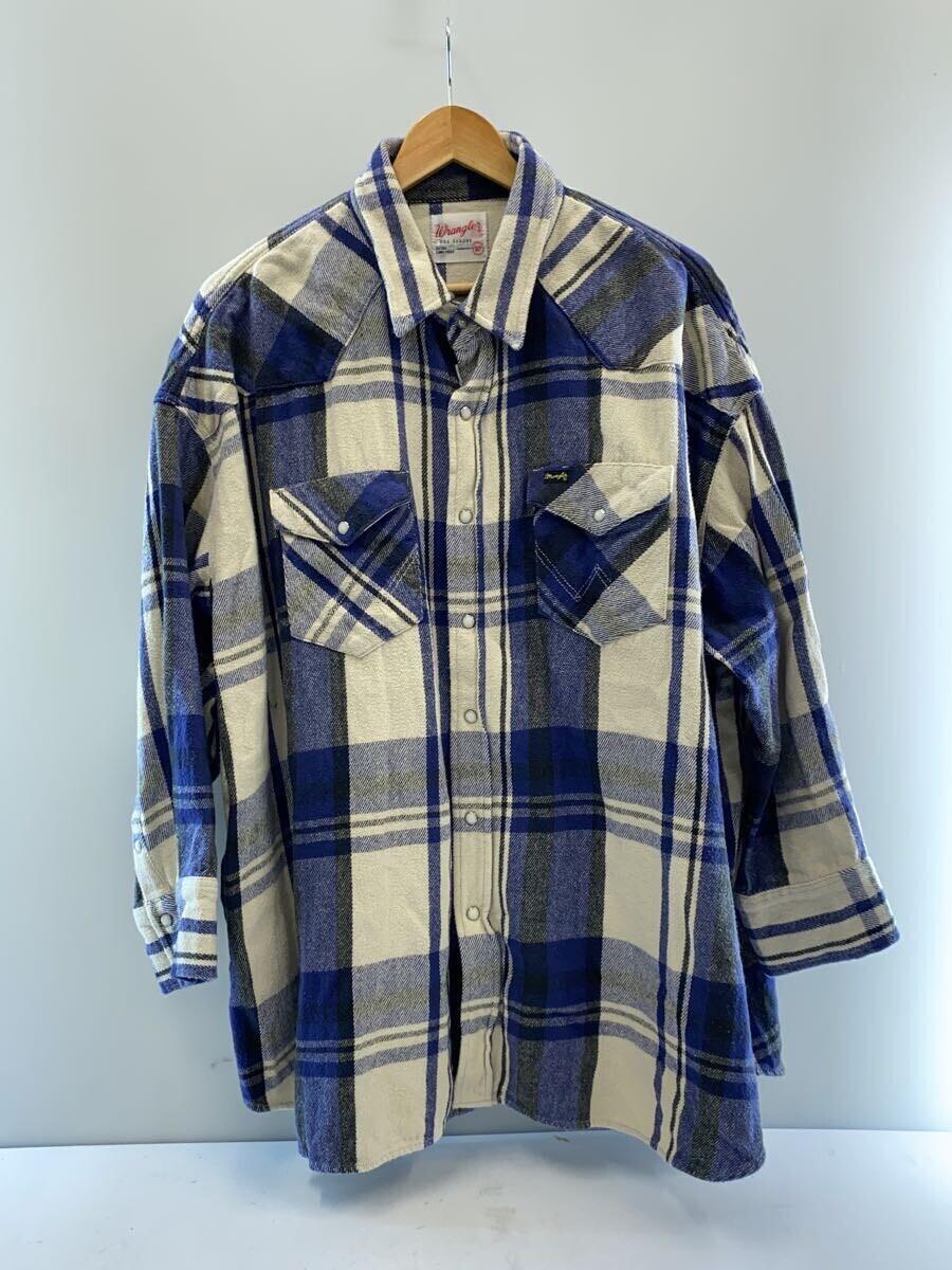 WRANGLER◆BIG FIT SHIRTS/長袖シャツ/S/コットン/ネイビー/チェック/WT0009_画像1