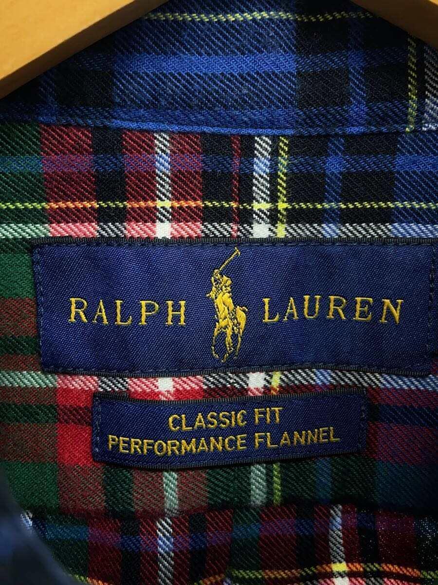 RALPH LAUREN◆長袖シャツ/S/コットン/BLU/チェック_画像3