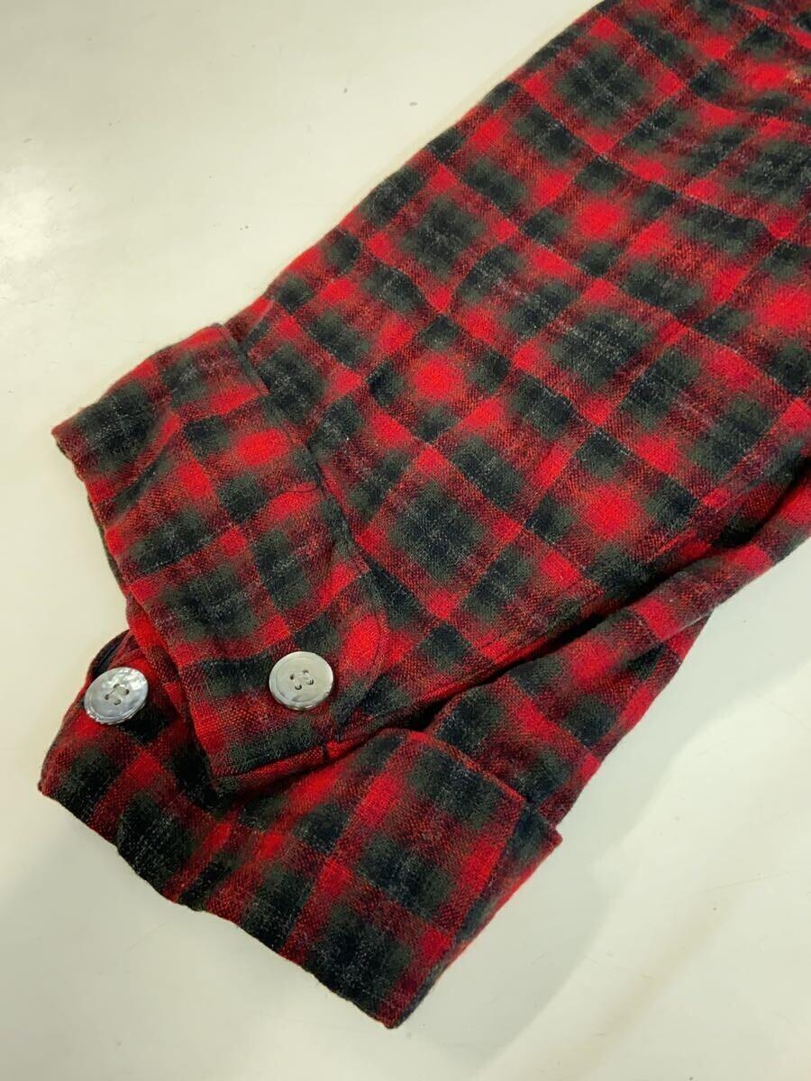 PENDLETON◆50s/ガウン//ジャケット/M/ウール/RED/チェック_画像5