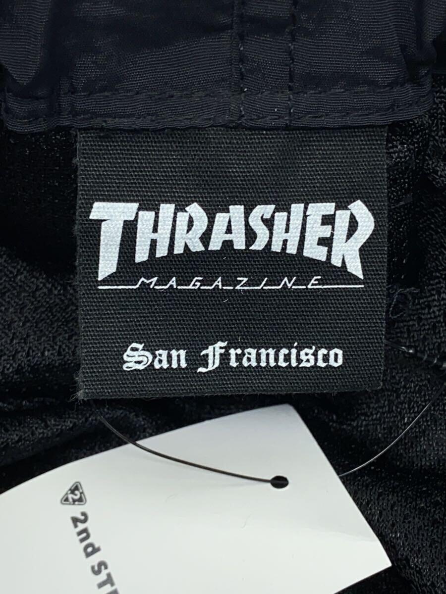 THRASHER◆×STARTER/ナイロンパンツ/裾サイドジップ/-/ナイロン/BLK_画像4