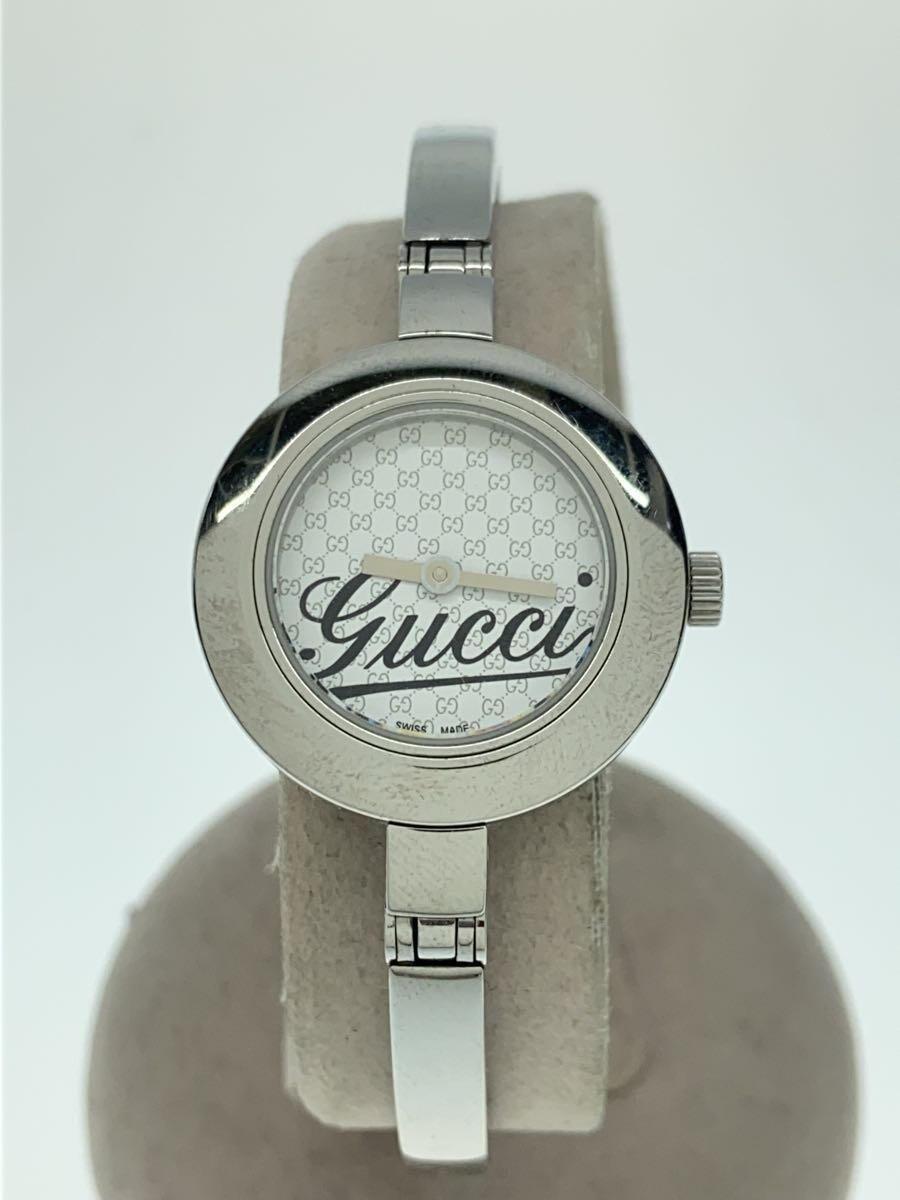 GUCCI◆クォーツ腕時計/アナログ/ステンレス/WHT/SLV/105/アクセサリーライン_画像1