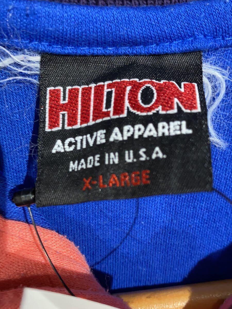 HILTON◆80S/ポロシャツ/XL/コットン/BLU/無地_画像3