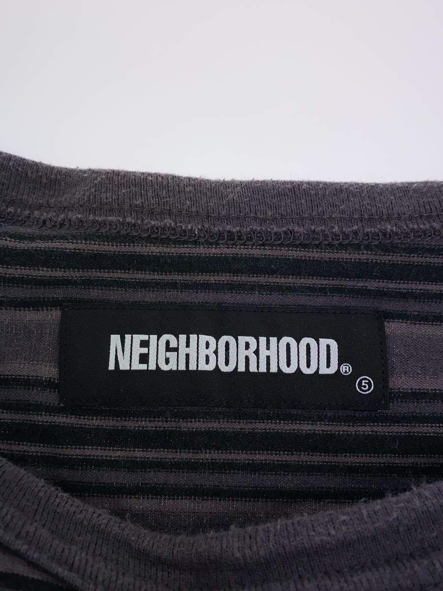 NEIGHBORHOOD◆長袖Tシャツ/XL/コットン/GRY/ボーダー/ロンT_画像3