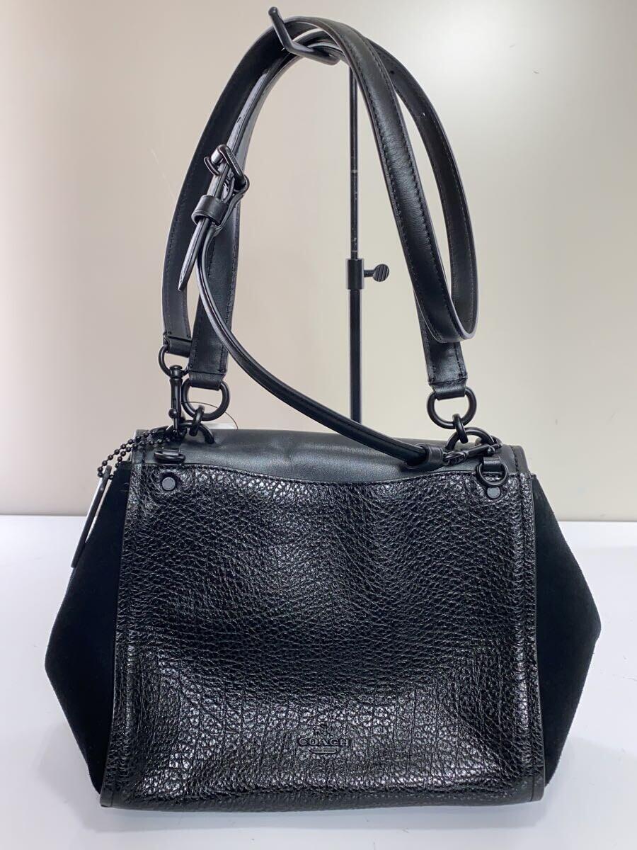 COACH◆ハンドバッグ/レザー/BLK/無地/J1780_画像3