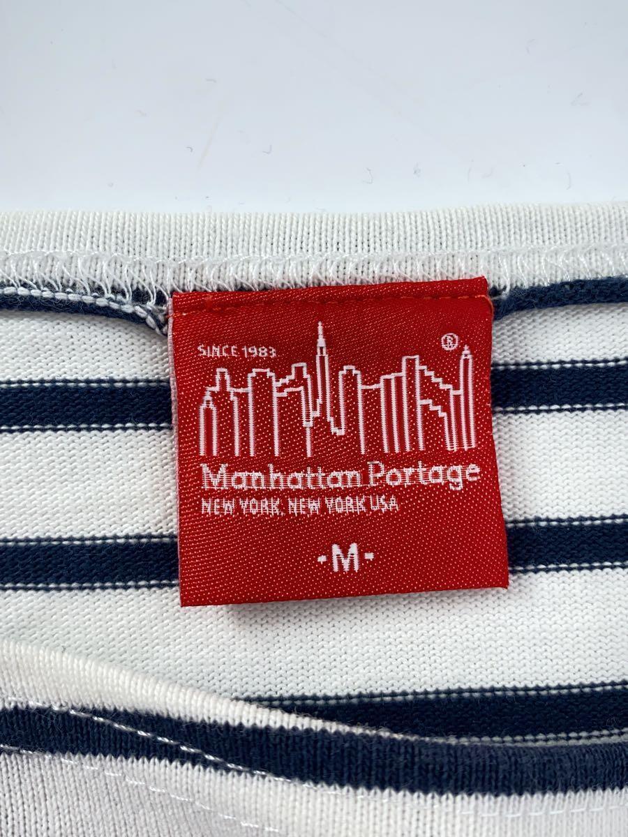 Manhattan Portage◆長袖Tシャツ/M/コットン/WHT/ボーダー/22SS-MP-M456/バスクシャツ_画像3
