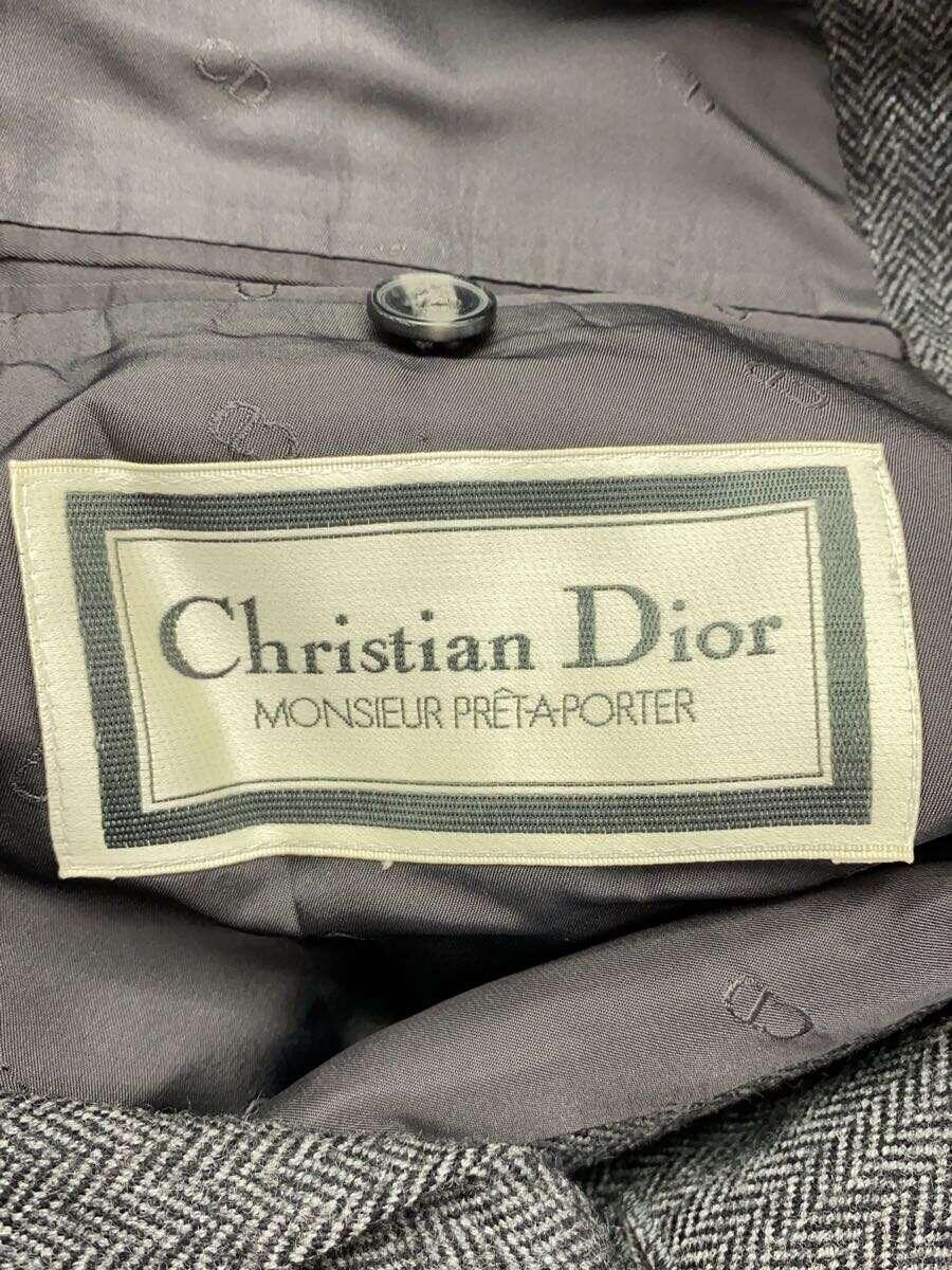 Christian Dior MONSIEUR◆スーツ/YA-5/ウール/GRY/ツイード/オールド_画像3