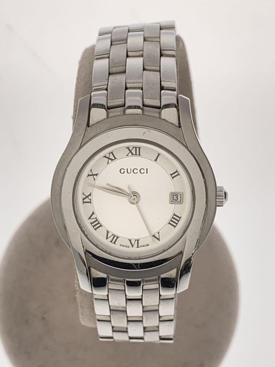 GUCCI◆クォーツ腕時計/アナログ/ステンレス/SLV/SLV/5500L/