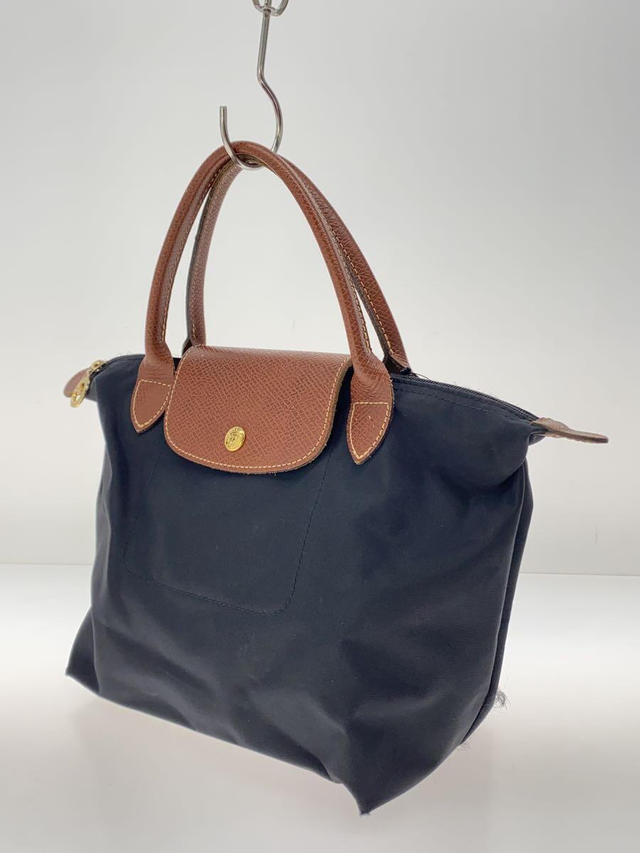 LONGCHAMP◆ハンドバッグ/ナイロン/BLK/無地/l1621089001_画像2