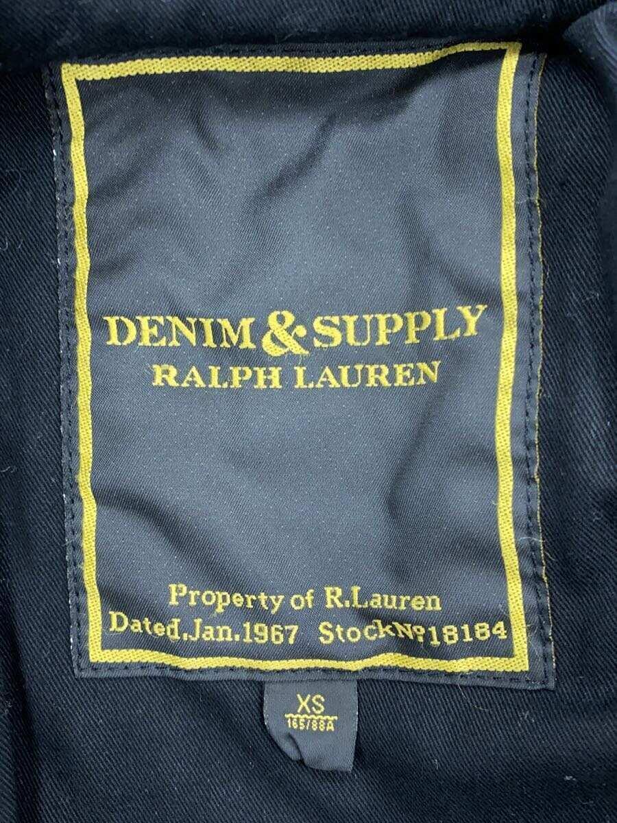 Denim & Supply Ralph Lauren◆ダブルライダースジャケット/XS/レザー/黒/ヴィンテージ加工/使用感有_画像3