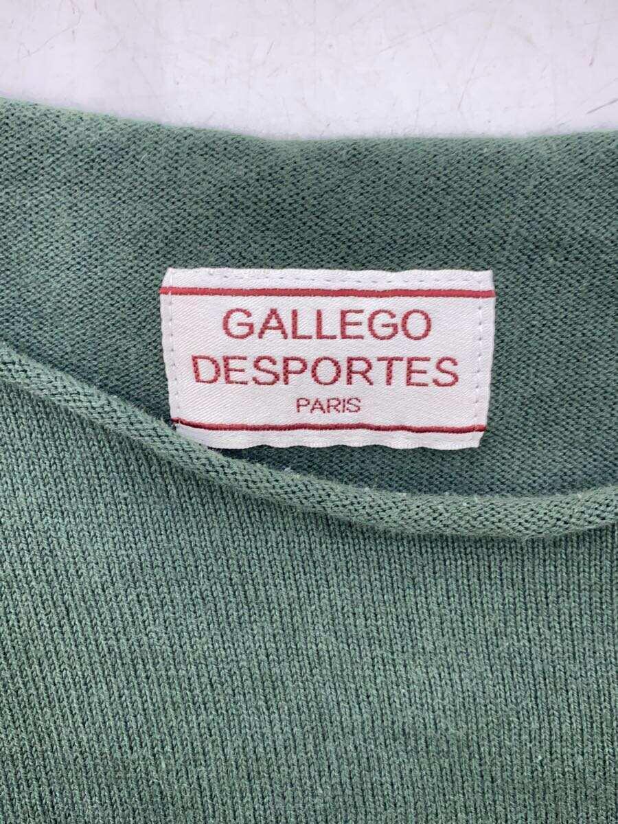 GALLEGO DESPORTES◆セーター(薄手)/FREE/コットン/GRN/無地_画像3