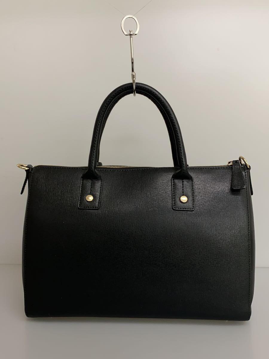 FURLA◆ハンドバッグ/レザー/BLK/無地/G6453_画像3